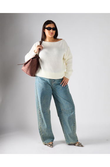 Glamorous Curve Cream Knitwear Jumper