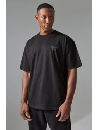 Man Active Training Dept Oversized Embossed T-shirt - black