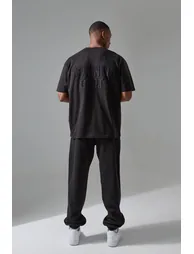 Man Active Training Dept Oversized Embossed T-shirt - black - 1