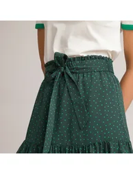 Recycled Ruffled Mini Skirt with Tie-Waist - 2