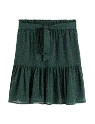 Recycled Ruffled Mini Skirt with Tie-Waist - 4