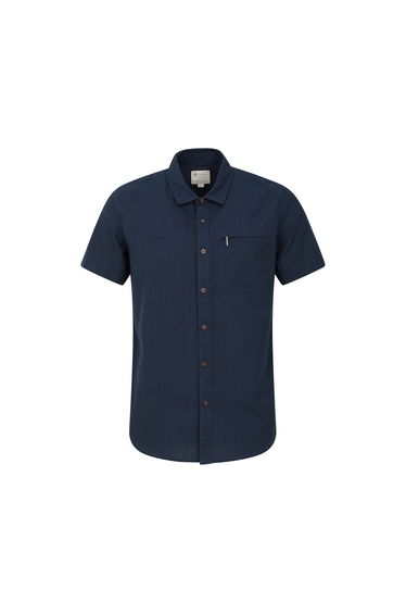 Mountain Warehouse Mens Coconut Slub Short-Sleeved Shirt - Dark Blue