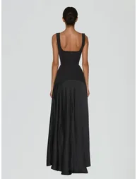 Jovyna Sleeveless Flared Maxi Dress In Black - 2