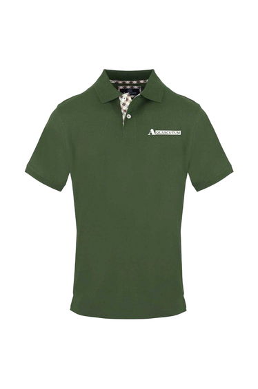 Aquascutum Mens Short-Sleeved Polo Shirt - Military Green