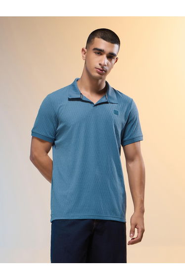 Men Jacquard Slim Fit Polo