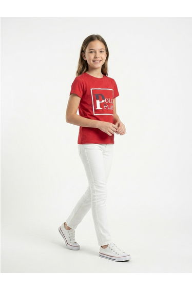 Teen Girls Graphic Logo Cotton T-Shirt