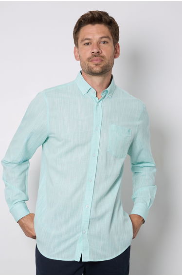 Aqua Soft Stripes Long Sleeve Shirt Button Down Shirt