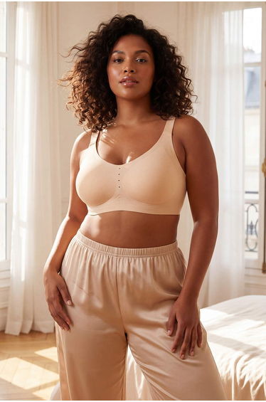 Pink Seamless Laser Cut Invisible/Ghost Non-Wired Covered Plus Size Bra