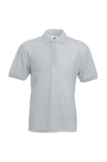Fruit Of The Loom Mens 65/35 Pique Short Sleeve Polo Shirt - Heather Grey