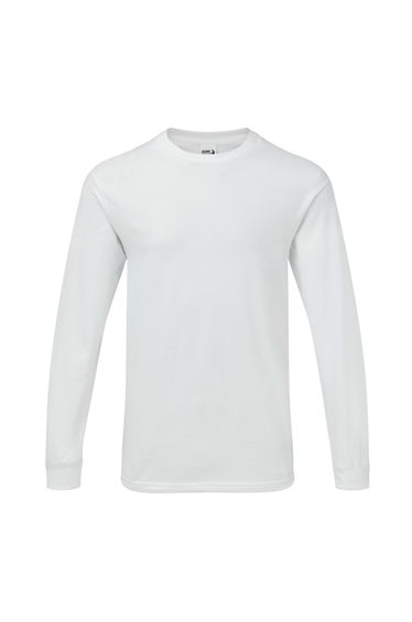 Gildan Mens Hammer Heavyweight Long Sleeve T-Shirt - White