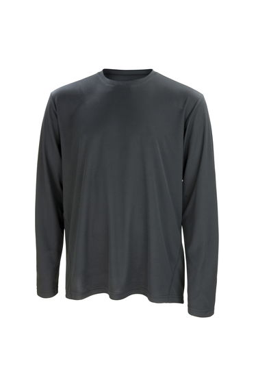 Spiro Mens Sports Quick-Dry Long Sleeve Performance T-Shirt - Black