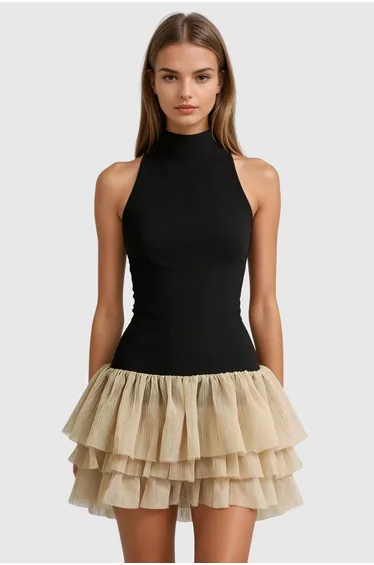 Faithe Tank Top Ruffle Mini Dress