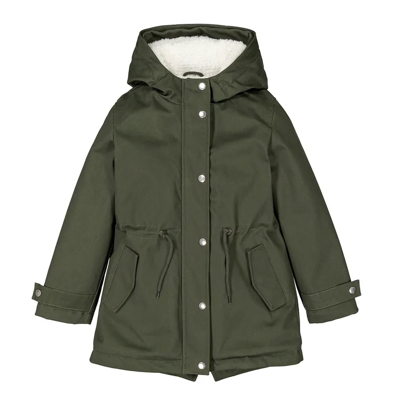 Recycled Warm Hooded Parka in Cotton with Borg Lining - 4