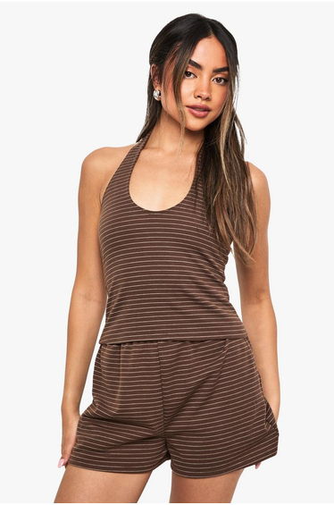 Stripe Halterneck Top