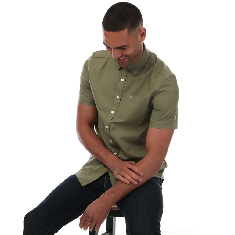 Men's Farah Drayton Short Sleeve Shirt in Green - 3