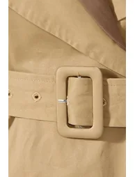 ELSA NUDE DOUBLE COMBINED TRENCH COAT - 4