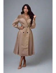 ELSA NUDE DOUBLE COMBINED TRENCH COAT