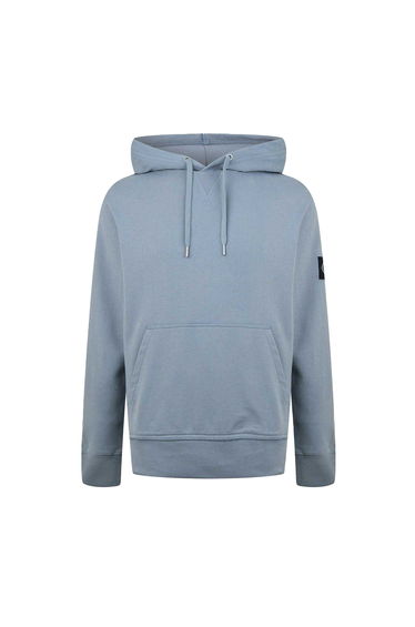 Calvin Klein Mens Monogram Badge Hoodie - Overcast Grey