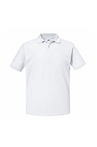 Russell Mens Authentic Eco Piqué Polo Shirt - White