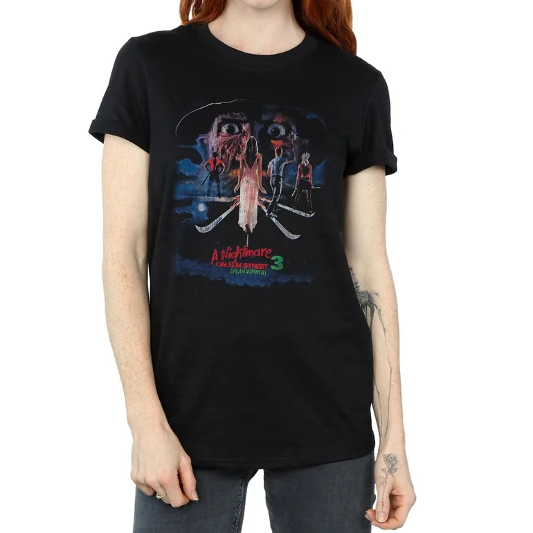 A Nightmare On Elm Street Womens/Ladies Dream Warriors Cotton Boyfriend T-Shirt - Black - 2