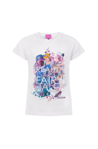 Cinderella Girls Reality Is Just A Fairy Tale T-Shirt - White/Blue/Pink