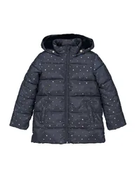 Star Print Padded Jacket with Hood - 5