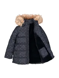 Star Print Padded Jacket with Hood - 3