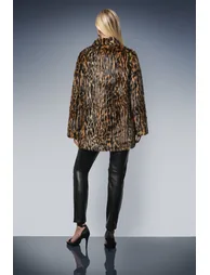 Petite Leopard Faux Fur Coat - 1