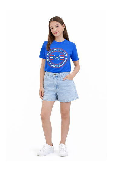 Teen Girls Graphic Logo Cotton T-Shirt