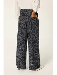 PAISLEY PATTERNED LIGHTWEIGHT GABARDINE PANTS - 1