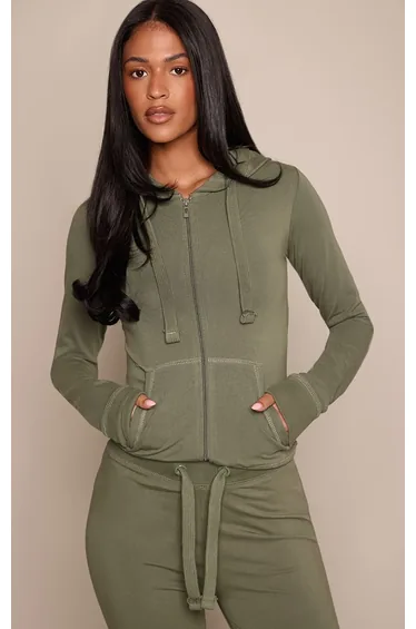 Tall Sea Green Zip Up Fitted Track Jacket