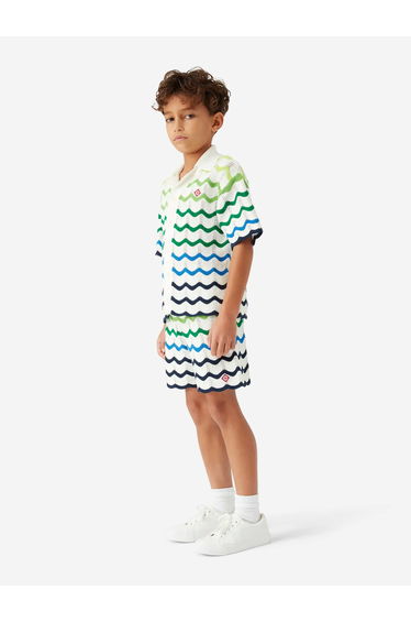 Casablanca Boys Wave Knit Shorts in Multicolour