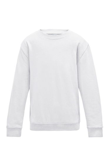 AWDis Just Hoods Childrens/Kids Plain Crew Neck Sweatshirt - Arctic White