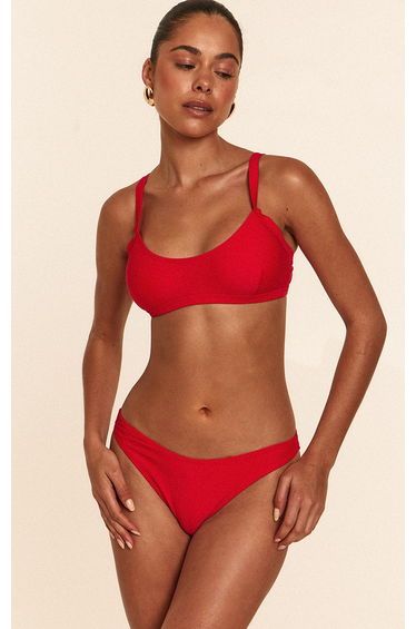 Red Boomerang Tanga Bikini Bottoms