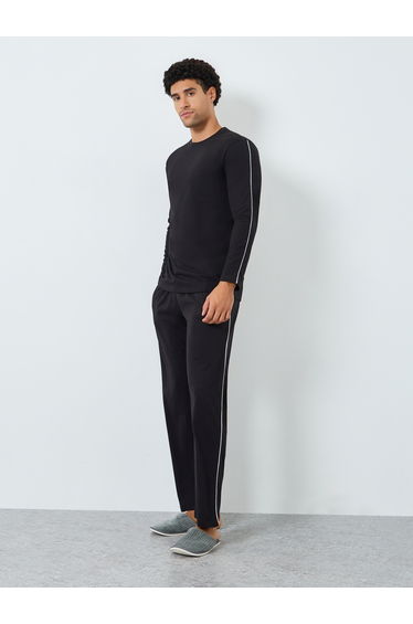 Men Solid Long Sleeves T-Shirt and Pyjama Set