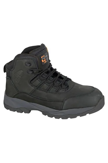Grafters Mens Nubuck Hiking Boots - Black