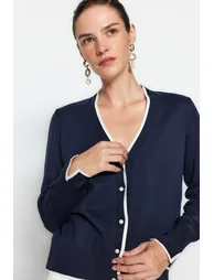 Cardigan - Dark blue - Slim fit - 2