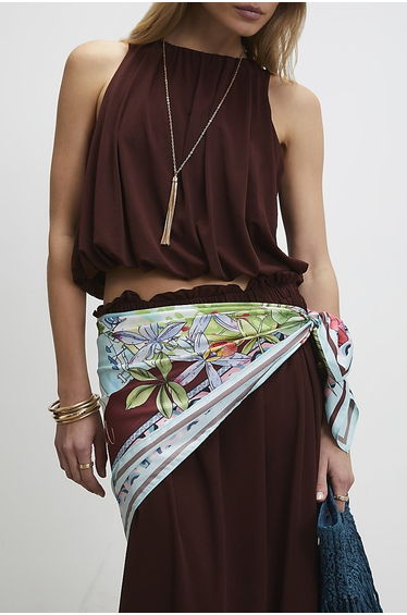 White Palm Tree Large Scarf