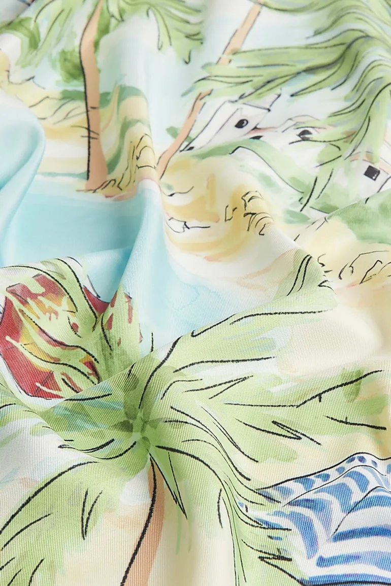 White Palm Tree Large Scarf - 1