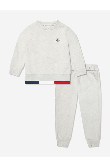 Moncler Enfant Boys Cotton Logo Tracksuit in Beige