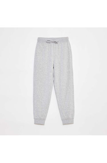 Plain joggers with elasticated waist GREY