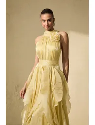 Love In Your Eyes Rosette Tiered Ruffles Maxi Dress - 1