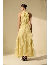 Love In Your Eyes Rosette Tiered Ruffles Maxi Dress - 3