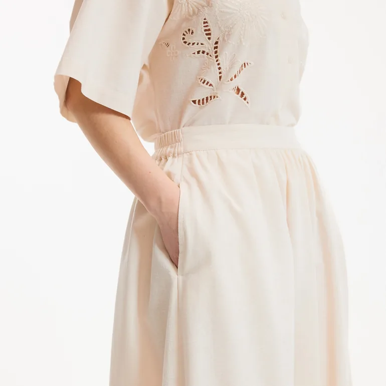 Embroidered and Openwork Maxi Skirt - 2