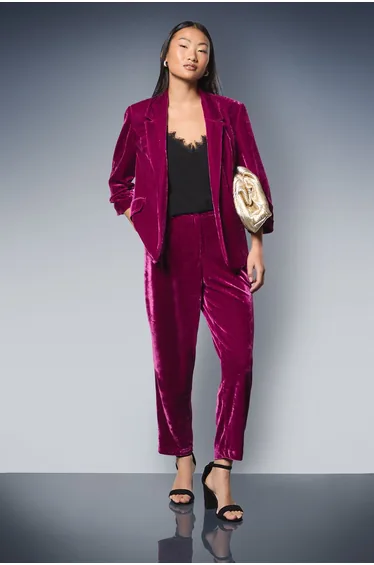 Petite Velvet Trouser