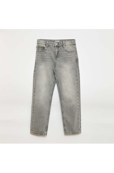 5-pocket straight-leg jeans GREY