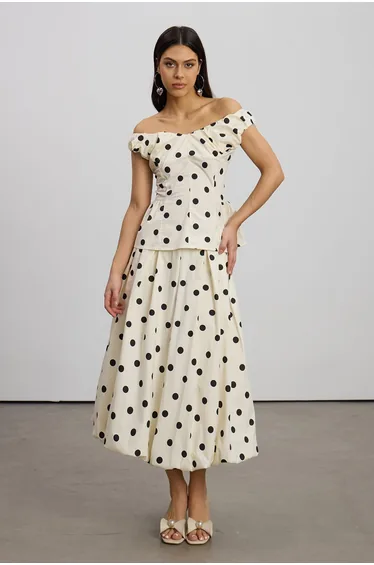 Elyo Dot Midi Skirt
