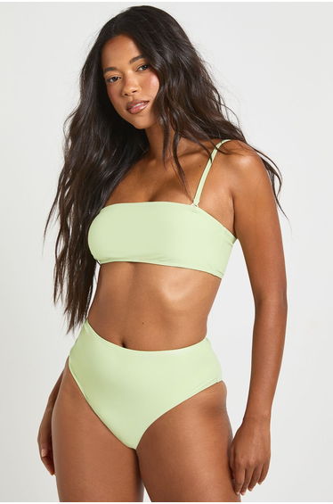 Essentials High Waist Bikini Bottom - pistachio