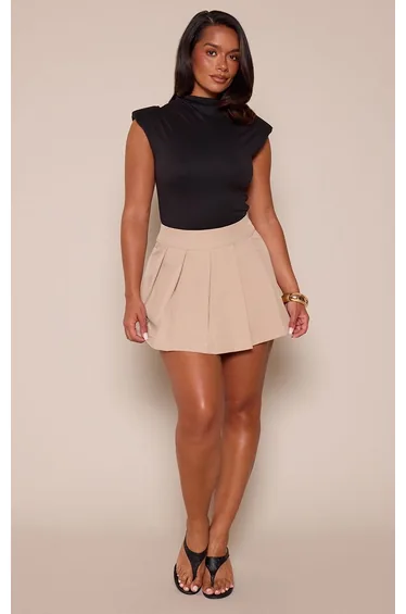Shape Mocha Tailored Pleated Mini Skirt Co-ord