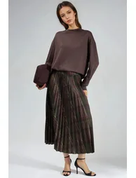 BUSEM Patterned Pleated Maxi Skirt - 1